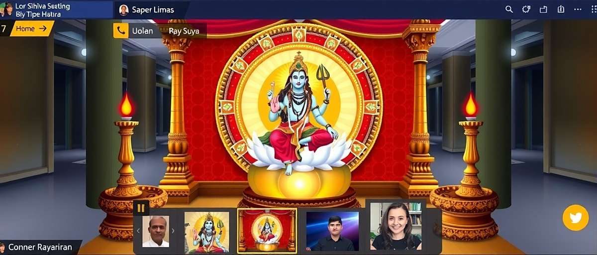 Community Puja in Lord Shiva Devotional Screenshot of community puja in Lord Shiva Devotional with multiple users participating in online worship
